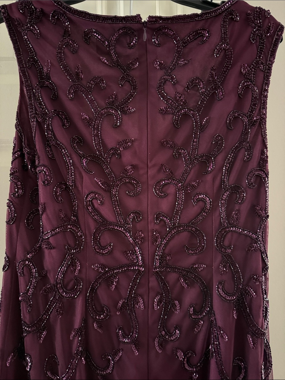 Adrianna Papell Beaded Sleeveless Dress - Plum - Picture 5 of 5